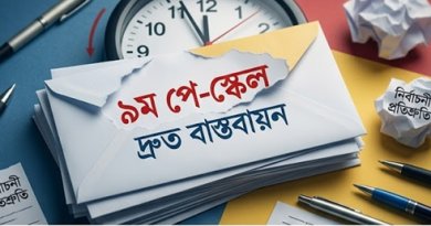 ৯ম পে-স্কেল বাস্তবায়নের দাবিতে স্মারকলিপি প্রদানের সময়সীমা বর্ধিত