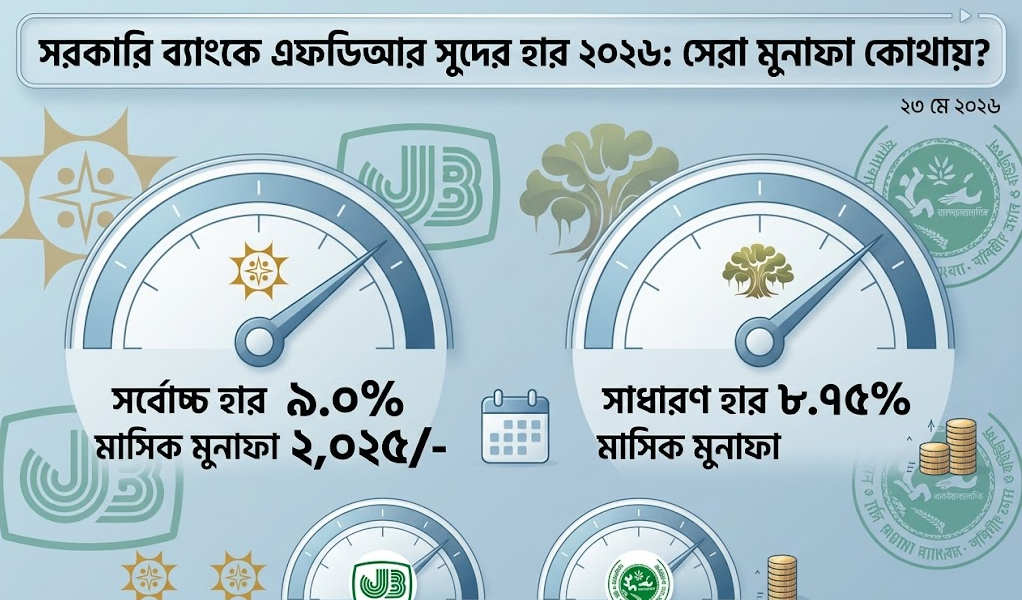 রাষ্ট্রমালিকানাধীন প্রধান ৪ ব্যাংকের এফডিআর রেট প্রকাশ
