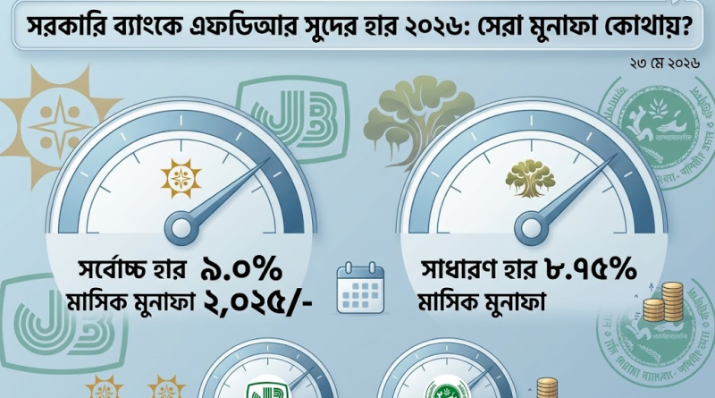 রাষ্ট্রমালিকানাধীন প্রধান ৪ ব্যাংকের এফডিআর রেট প্রকাশ