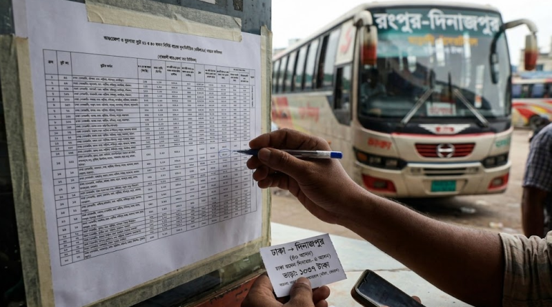 গাবতলী থেকে দূরপাল্লার বাসে নতুন ভাড়া কার্যকর