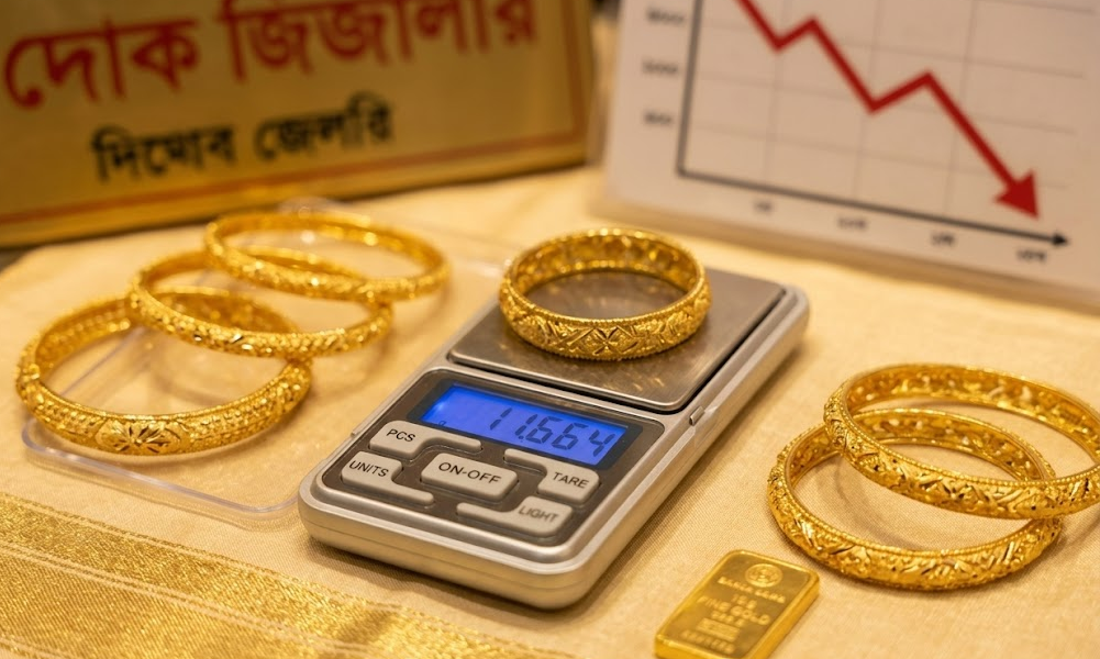২৪ ঘণ্টার ব্যবধানে আবারও কমলো স্বর্ণের দাম