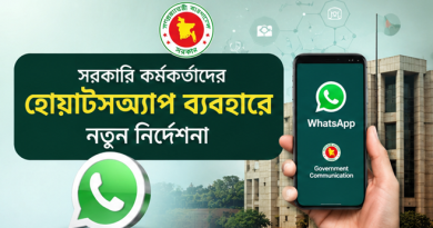 সরকারি কর্মকর্তাদের হোয়াটসঅ্যাপ ব্যবহারে নতুন নির্দেশনা