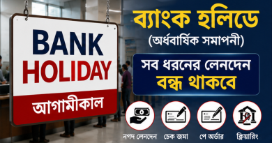 আগামীকাল ব্যাংক হলিডে ২০২৬