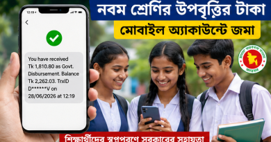 নবম শ্রেণির শিক্ষার্থীদের উপবৃত্তির টাকা বিতরণ শুরু