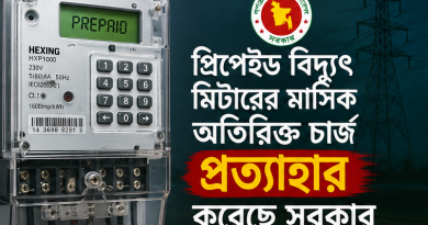 প্রিপেইড বিদ্যুৎ মিটারের মাসিক চার্জ প্রত্যাহার