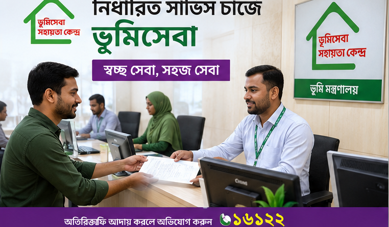 নির্ধারিত সার্ভিস চার্জে ভূমিসেবা