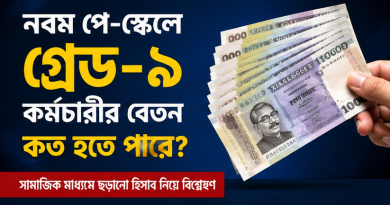 নবম পে-স্কেলে গ্রেড-৯ কর্মচারীর বেতন কত হতে পারে?