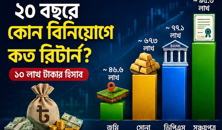 ২০ বছরে কোন বিনিয়োগে কত রিটার্ন? সঞ্চয়পত্র শীর্ষে, জমি সবচেয়ে পিছিয়ে