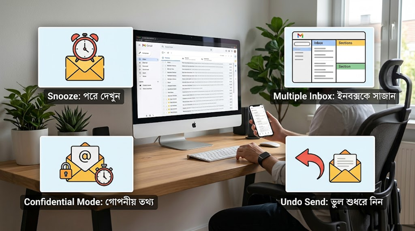 জিমেইলের এই ৭টি সিক্রেট ফিচার আপনার দৈনন্দিন কাজকে করবে আরও সহজ ও নিরাপদ