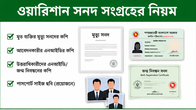 ওয়ারিশান সনদ সংগ্রহের নিয়ম ২০২৬