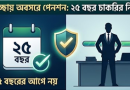 ২৫ বছরের আগে স্বেচ্ছায় অবসরে পেনশন নয়