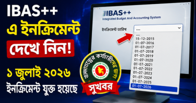 IBAS++-এ যুক্ত হলো ১ জুলাই ২০২৬ সালের ইনক্রিমেন্ট