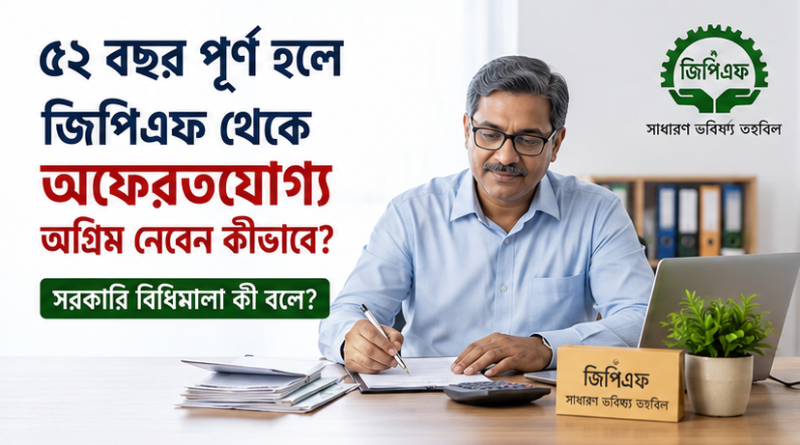 ৫২ বছর পূর্ণ হলে জিপিএফ থেকে অফেরতযোগ্য অগ্রিম তোলার সুযোগ