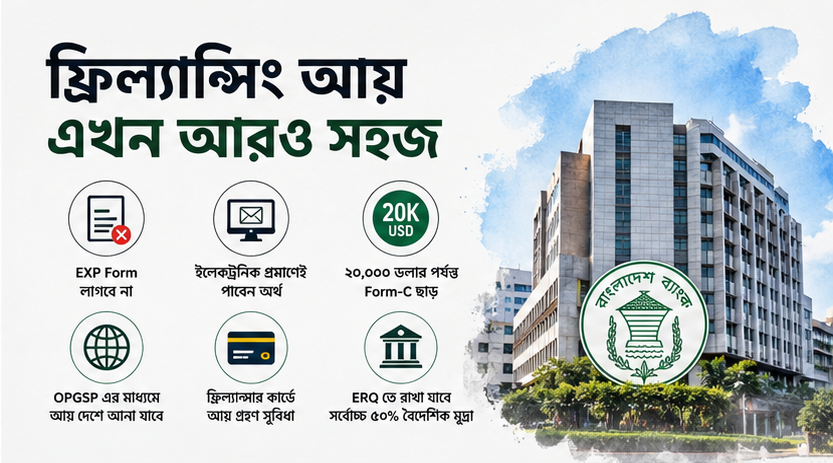 ফ্রিল্যান্সারদের বৈদেশিক মুদ্রা লেনদেনে এলো সমন্বিত নির্দেশনা