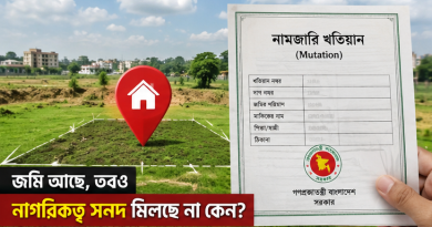 স্থায়ী ঠিকানায় জমি আছে কিন্তু বাড়ি বা হোল্ডিং ট্যাক্স নেই