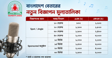 বাংলাদেশ বেতারে প্রচারিত বিজ্ঞাপনের নতুন মূল্যতালিকা অনুমোদন