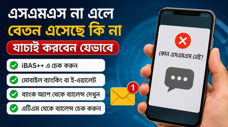 ব্যাংক থেকে এসএমএস না পেলেও সরকারি কর্মচারীদের বেতন ও পেনশন জমা