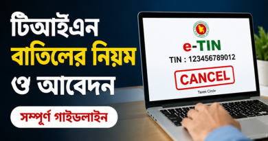 ই-টিন (e-TIN) সার্টিফিকেট বাতিল করবেন কীভাবে?