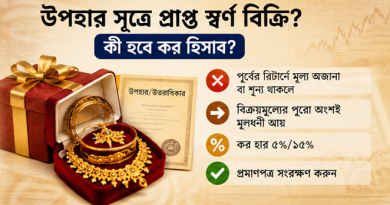 আয়কর রিটার্নে স্বর্ণ বিক্রির আয় দেখানোর নতুন নিয়ম