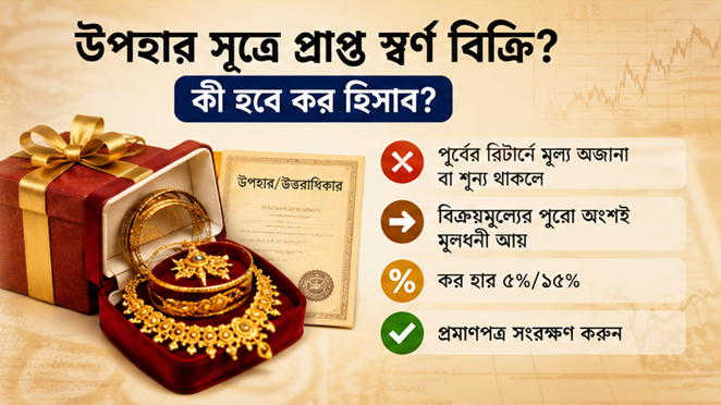 আয়কর রিটার্নে স্বর্ণ বিক্রির আয় দেখানোর নতুন নিয়ম