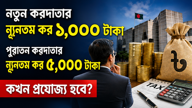 নতুন করদাতার ন্যূনতম কর ১,০০০ টাকা