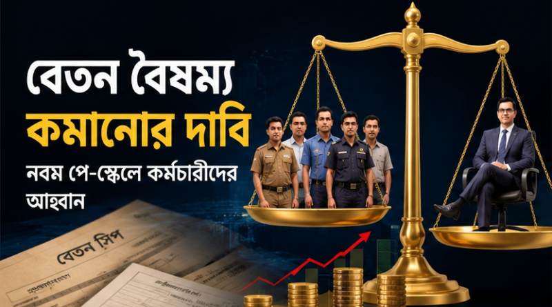 নবম পে-স্কেলে কর্মচারীদের বৈষম্য কমানোর দাবি