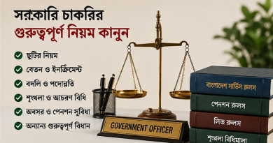 সরকারি চাকরির গুরুত্বপূর্ণ নিয়ম কানুন কি কি?