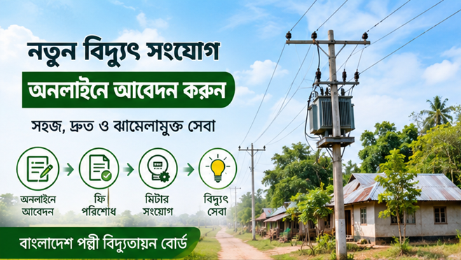 নতুন বিদ্যুৎ সংযোগ নিতে অনলাইনে আবেদন