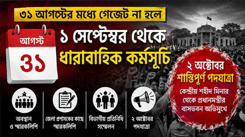 ৩১ আগস্টের মধ্যে নবম পে-স্কেলের গেজেট না হলে নতুন কর্মসূচি