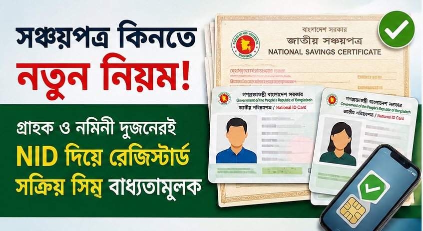সঞ্চয়পত্র কিনতে নতুন করে যে বিষয়টি নিশ্চিত করতে হবে