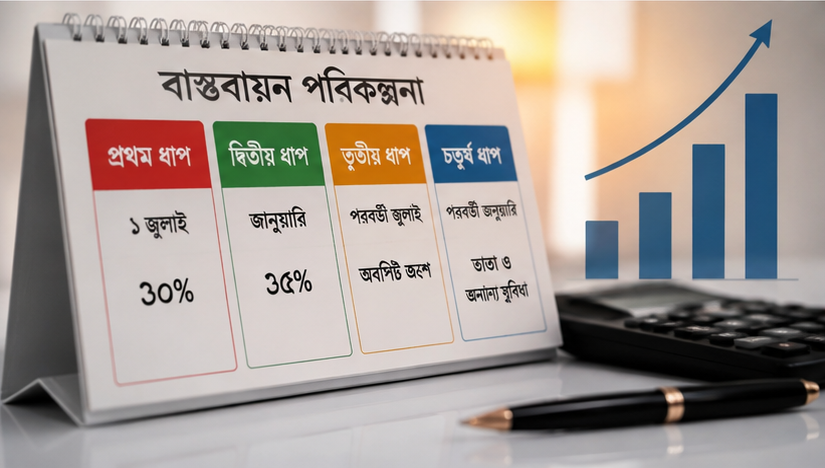 ১ জুলাই থেকে কার্যকর ধরে চার ধাপে বাস্তবায়নের পরিকল্পনা