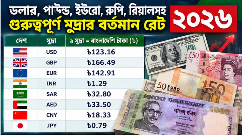 ২০২৬ সালে বিভিন্ন দেশের মুদ্রার দাম কত?