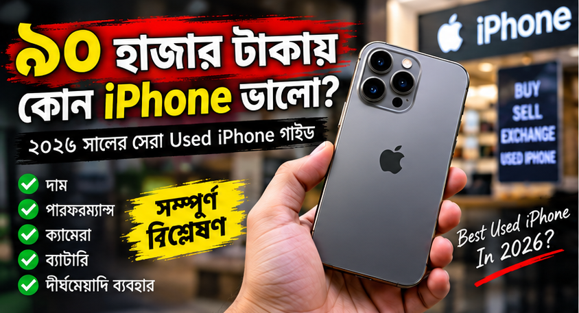 ৯০ হাজার টাকায় ২০২৬ সালে কোন Used iPhone?