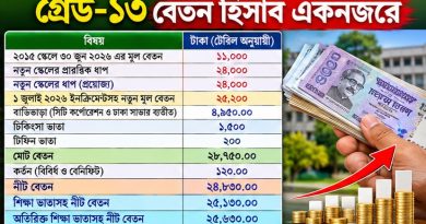 গ্রেড-১৩ বেতন নির্ধারণ ২০২৬