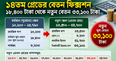 সরকারি চাকরিজীবীদের নতুন বেতনস্কেল, ২০২৬