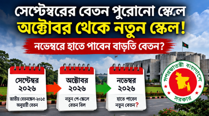 সেপ্টেম্বরের বেতন পুরোনো স্কেলে, অক্টোবরে নতুন স্কেল