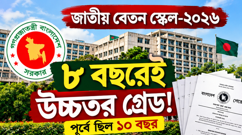 ৯ম পে স্কেলে ৮ বছরেই উচ্চতর গ্রেড