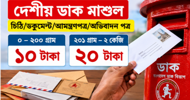 ডাক মাশুল পরিবর্তন ২০২৬