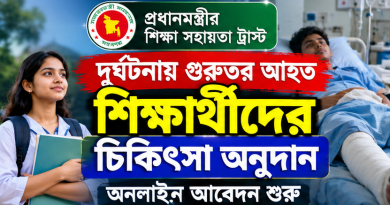 দুর্ঘটনায় গুরুতর আহত শিক্ষার্থীদের চিকিৎসা অনুদান: