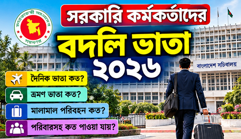 সরকারি কর্মকর্তাদের বদলি ভাতা ২০২৬