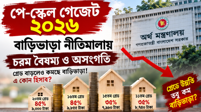 পে-স্কেল গেজেট ২০২৬: বাড়িভাড়া নীতিমালায় ‘উল্টো হিসাব’