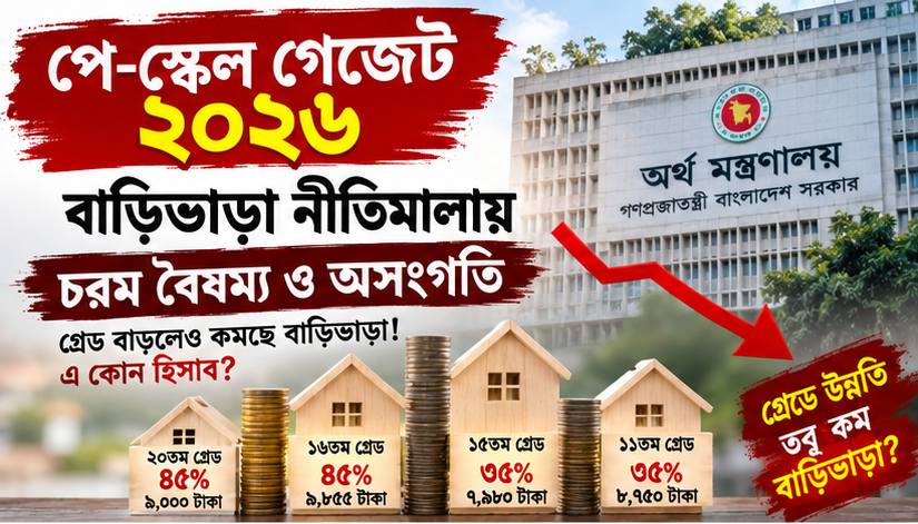 পে-স্কেল গেজেট ২০২৬: বাড়িভাড়া নীতিমালায় ‘উল্টো হিসাব’