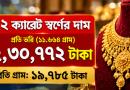 ২২ ক্যারেট স্বর্ণের ভরি ২ লাখ ৩০ হাজার ৭৭২ টাকা