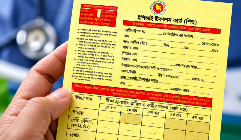 শিশুর টিকাদান কার্ডে সংরক্ষণ করুন সব তথ্য