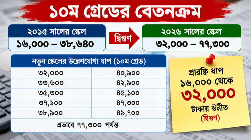 নতুন পে স্কেলে বেতন নির্ধারণ