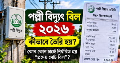 ইউনিট চার্জ থেকে মোট বিল নির্ধারণের পূর্ণাঙ্গ হিসাব