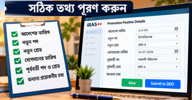 অনলাইন প্রমোশন ফিক্সেশনে যেভাবে তথ্য দিতে হবে