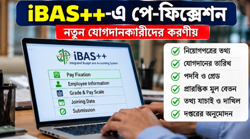 নতুন চাকরিতে যোগদানকারীদের বেতন নির্ধারণে iBAS++-এ যা করতে হবে