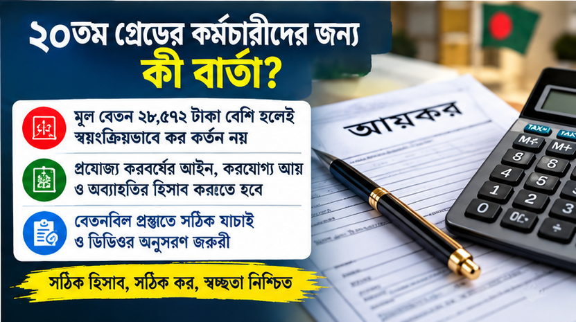 সরকারি কর্মচারীদের বেতন থেকে আয়কর কর্তন