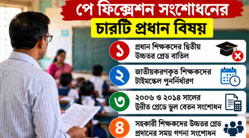 শিক্ষকদের পে ফিক্সেশনে ৪ ধরনের ভুল সংশোধনের উদ্যোগ